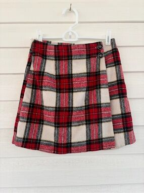 Cry Baby Red Plaid Mini Skirt Clueless Rachel Green Friends PreppyY2K Wool Blend